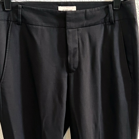 Helmut Lang Black Elastic Leg Relaxed Wool Cropped Pants Size 0 - Picture 2 of 8